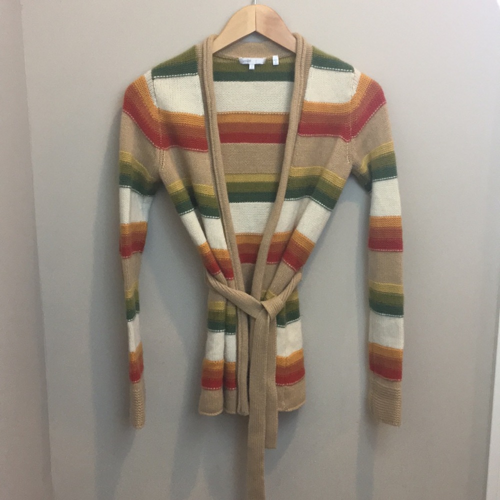 Vince striped cashmere cardigan